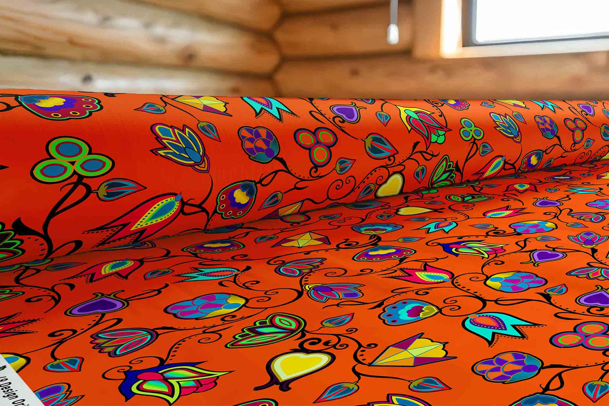 Indigenous Paisley Orange Cotton Poplin
