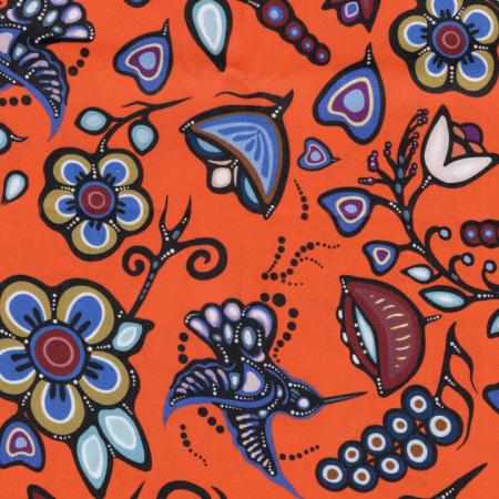 Jackie Traverse Ojibway Florals Orange 06