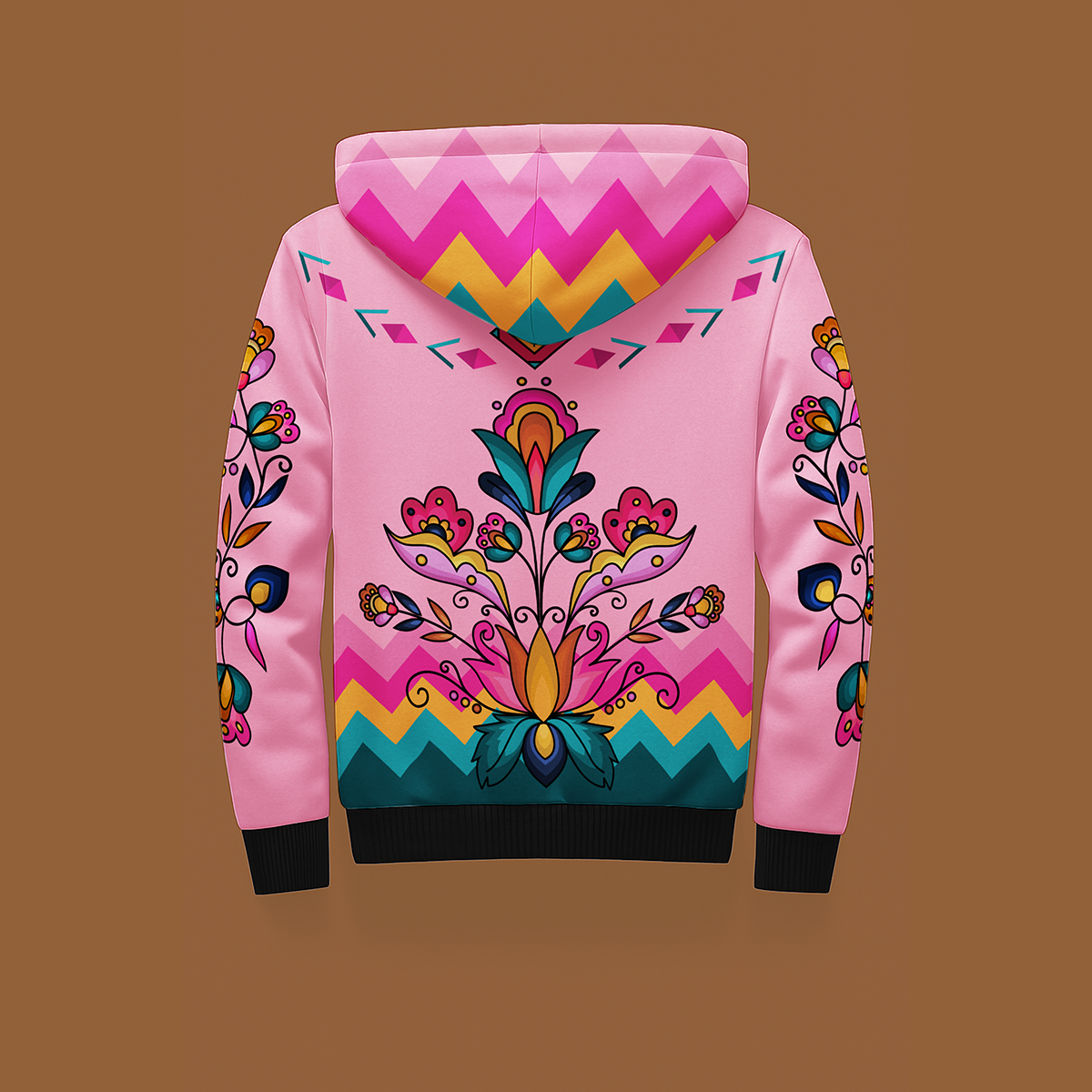 Copper Prairie Petals Women's Sherpa Hoodie