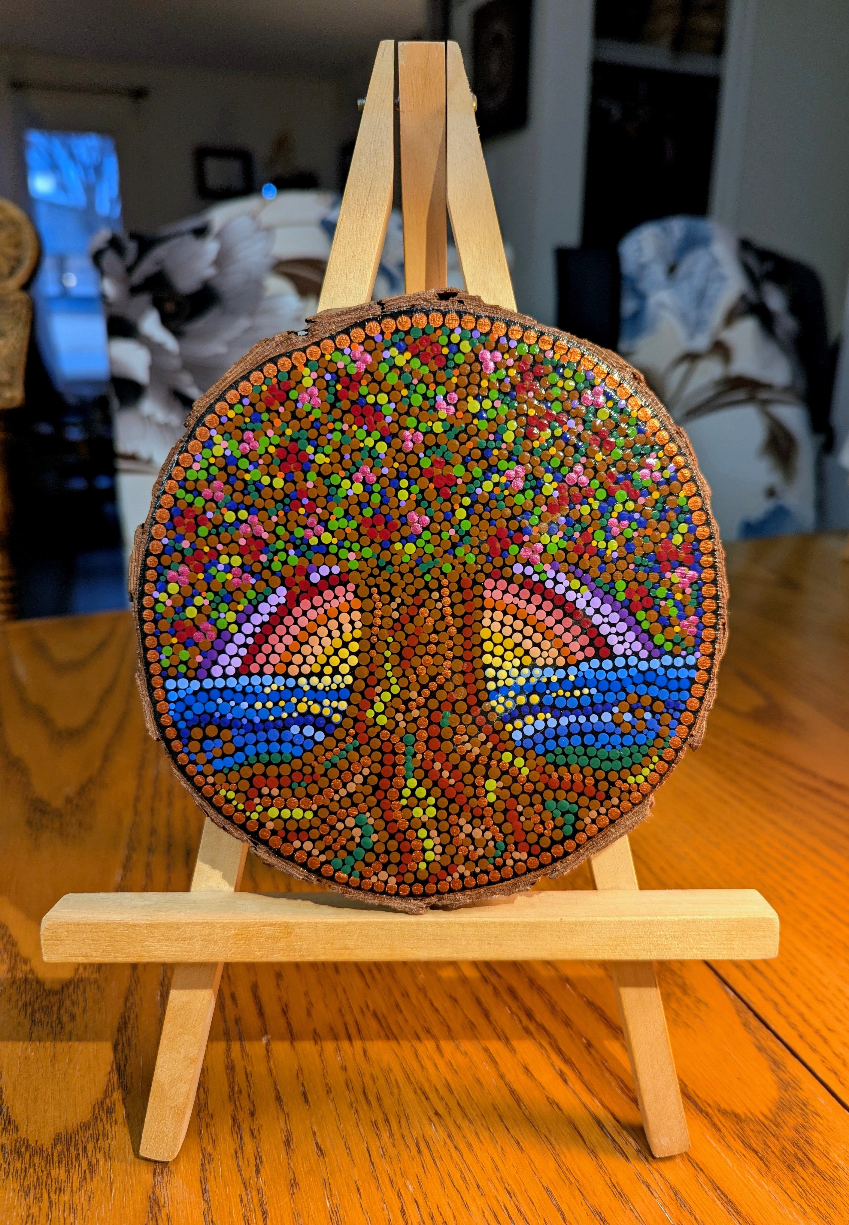 Dana Lisa Joy Large Wood Slice Paintings