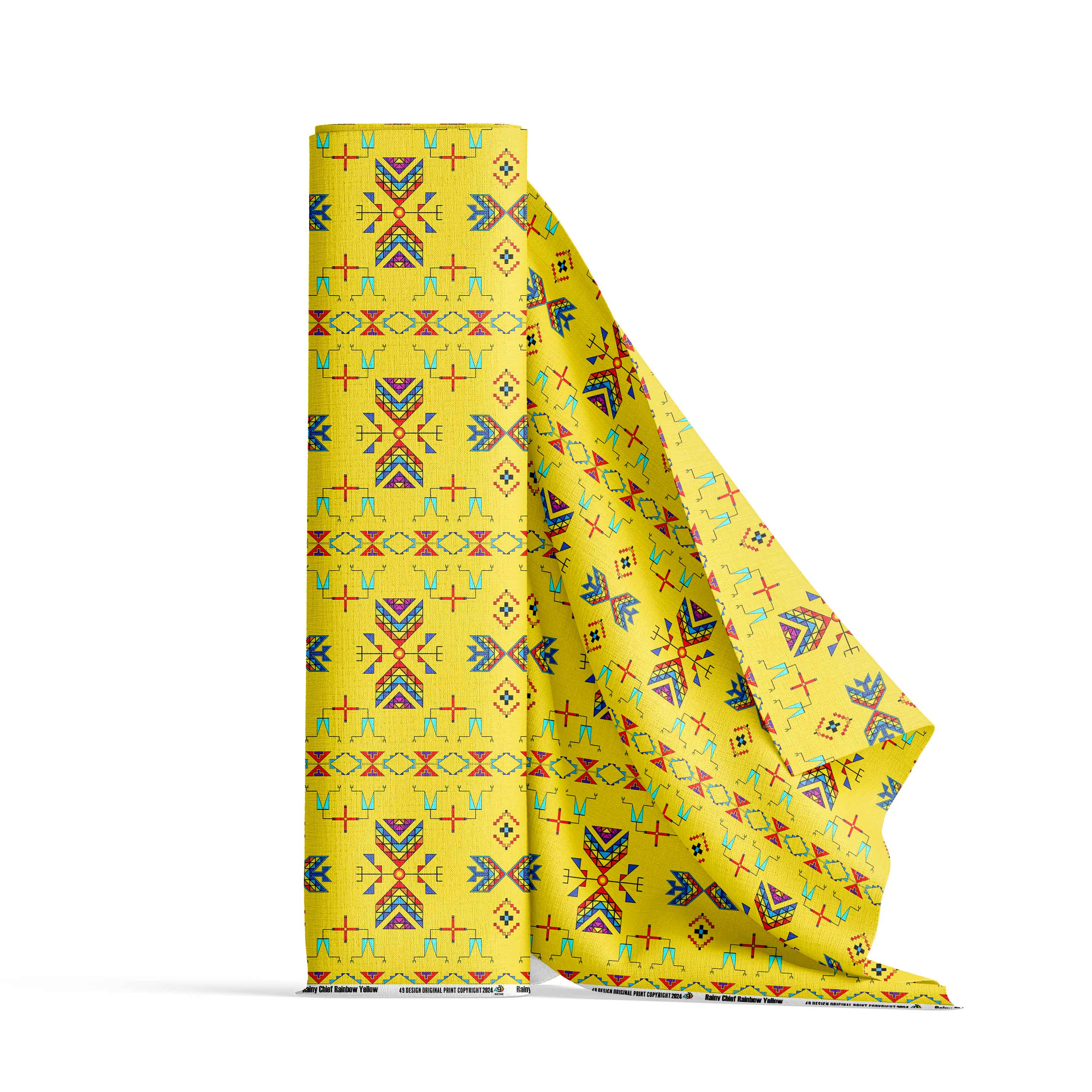 Rainy Chief Rainbow Yellow Cotton Fabric