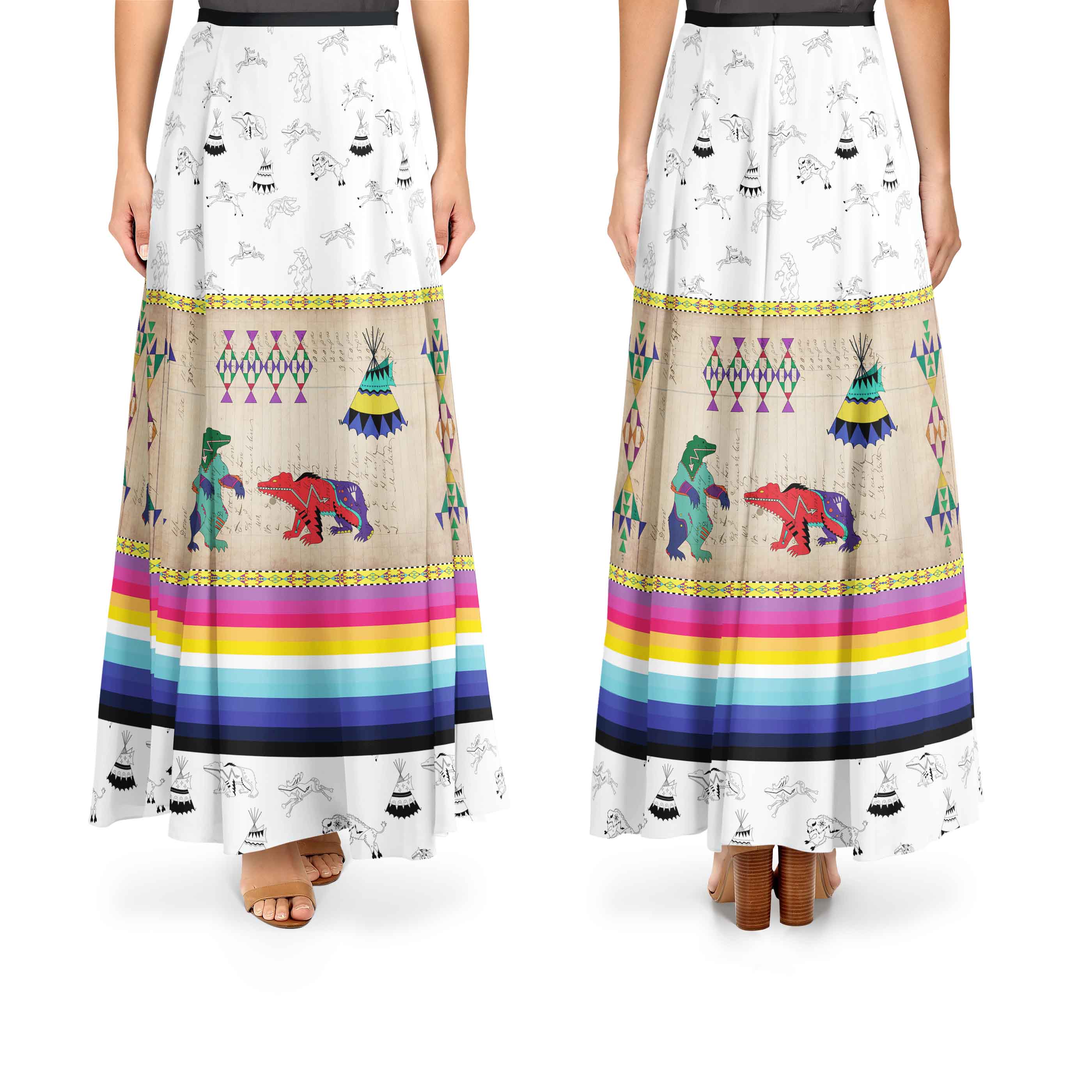 Bear Ledger White Clay Satin Fabric