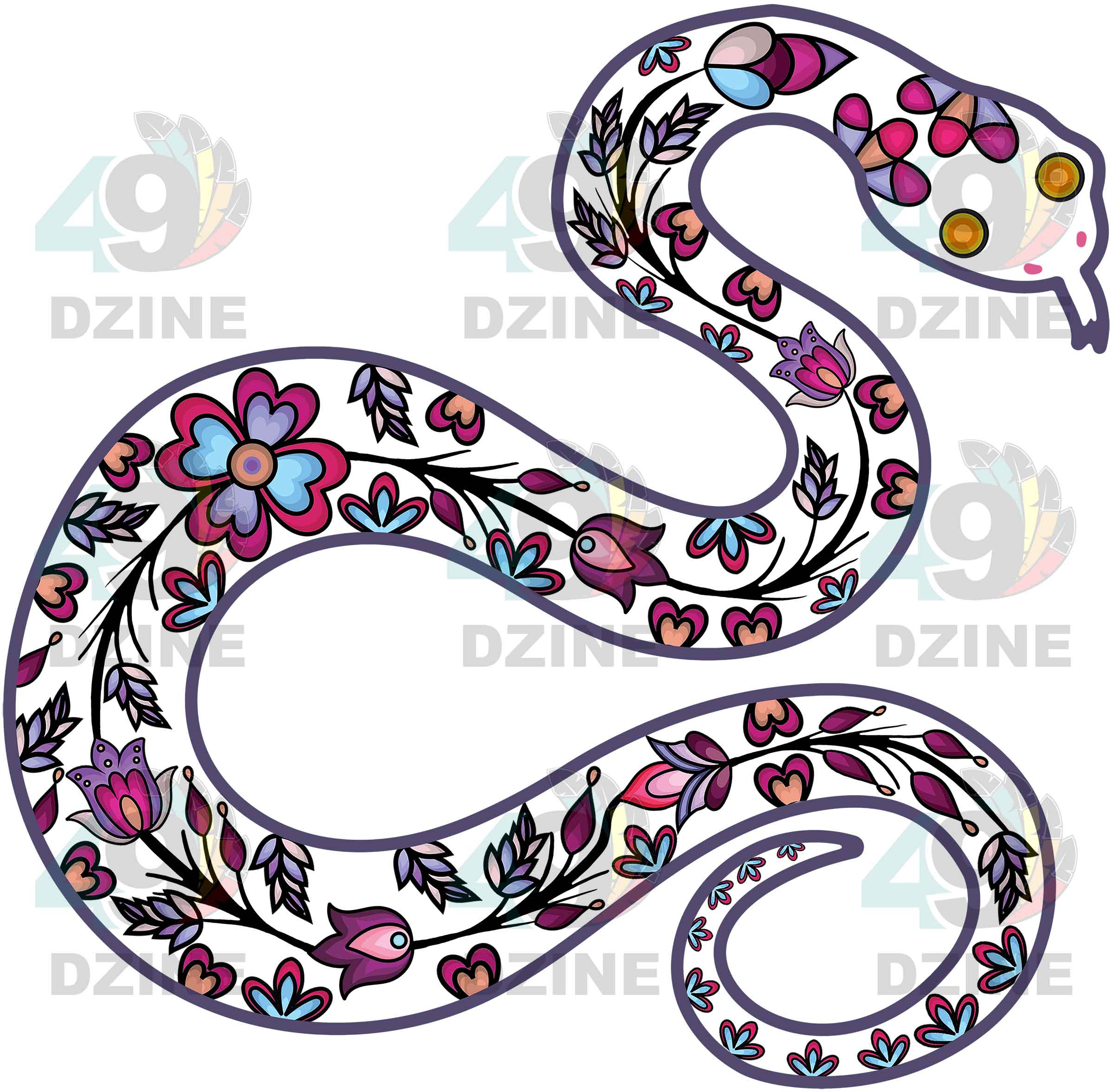Snake Animal Motif 1 UV Sticker