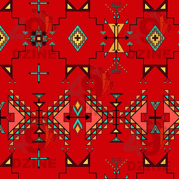 Thunder Flight Red Satin Fabric