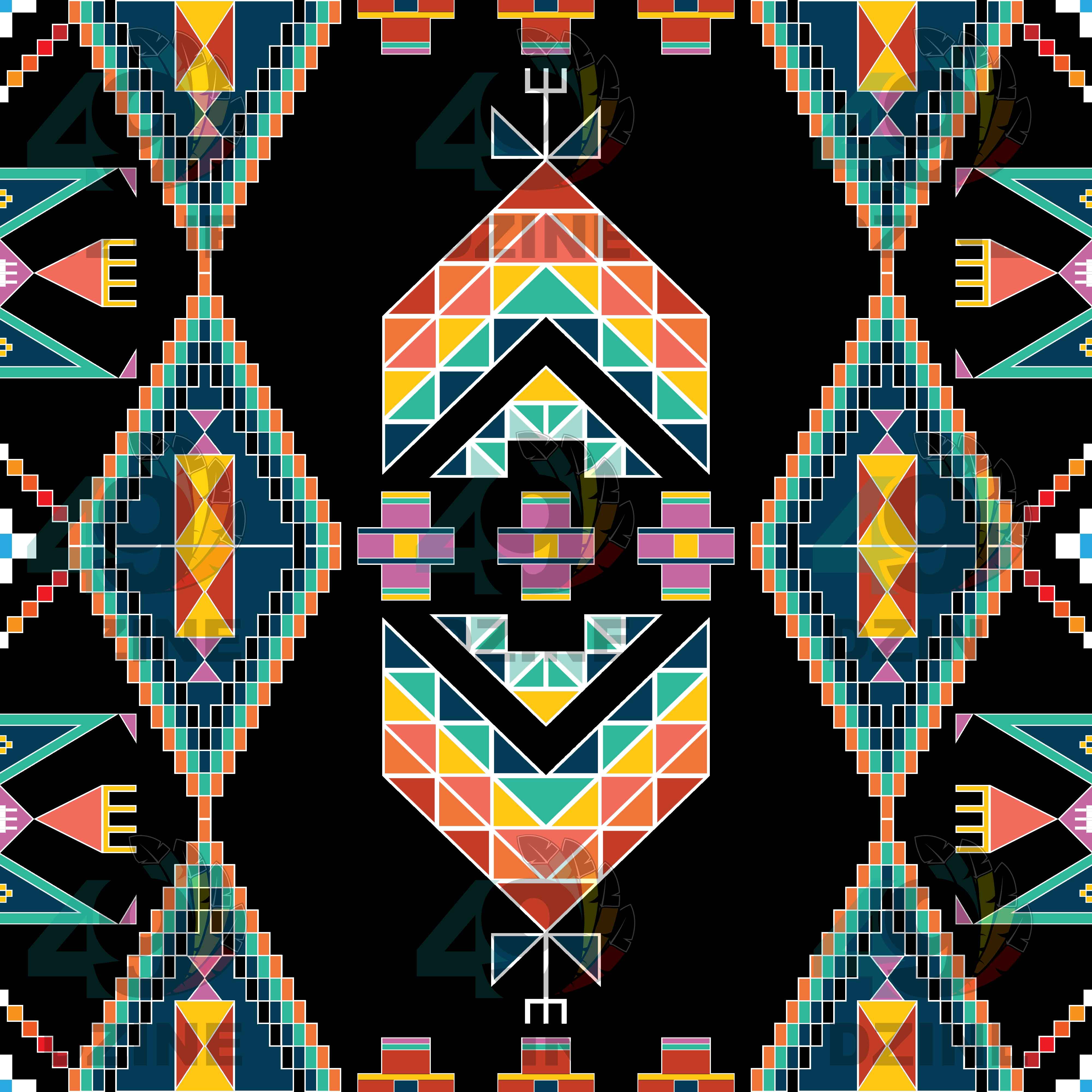 Travois Tipi Black Cotton Fabric