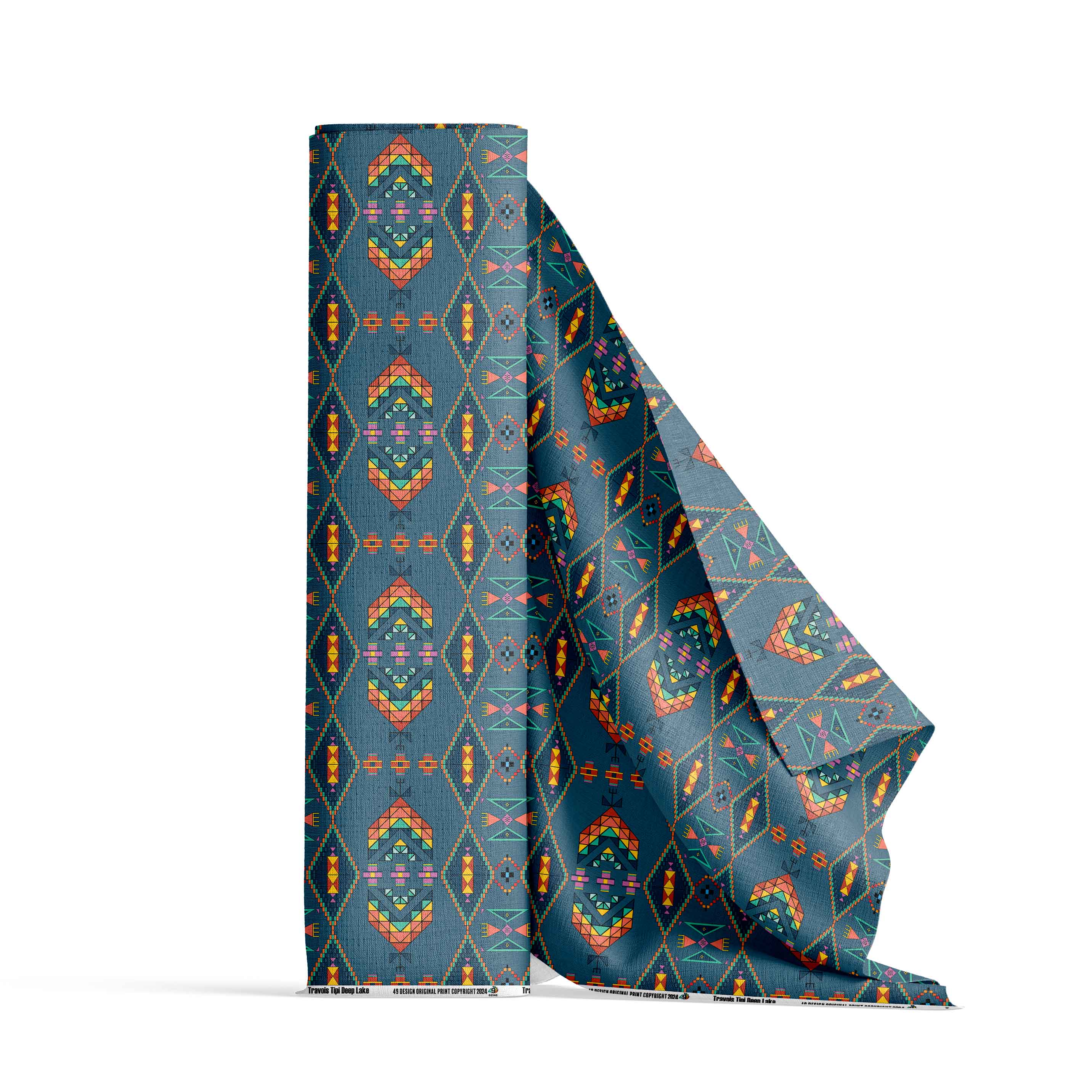 Travois Tipi Deep Lake Cotton Fabric