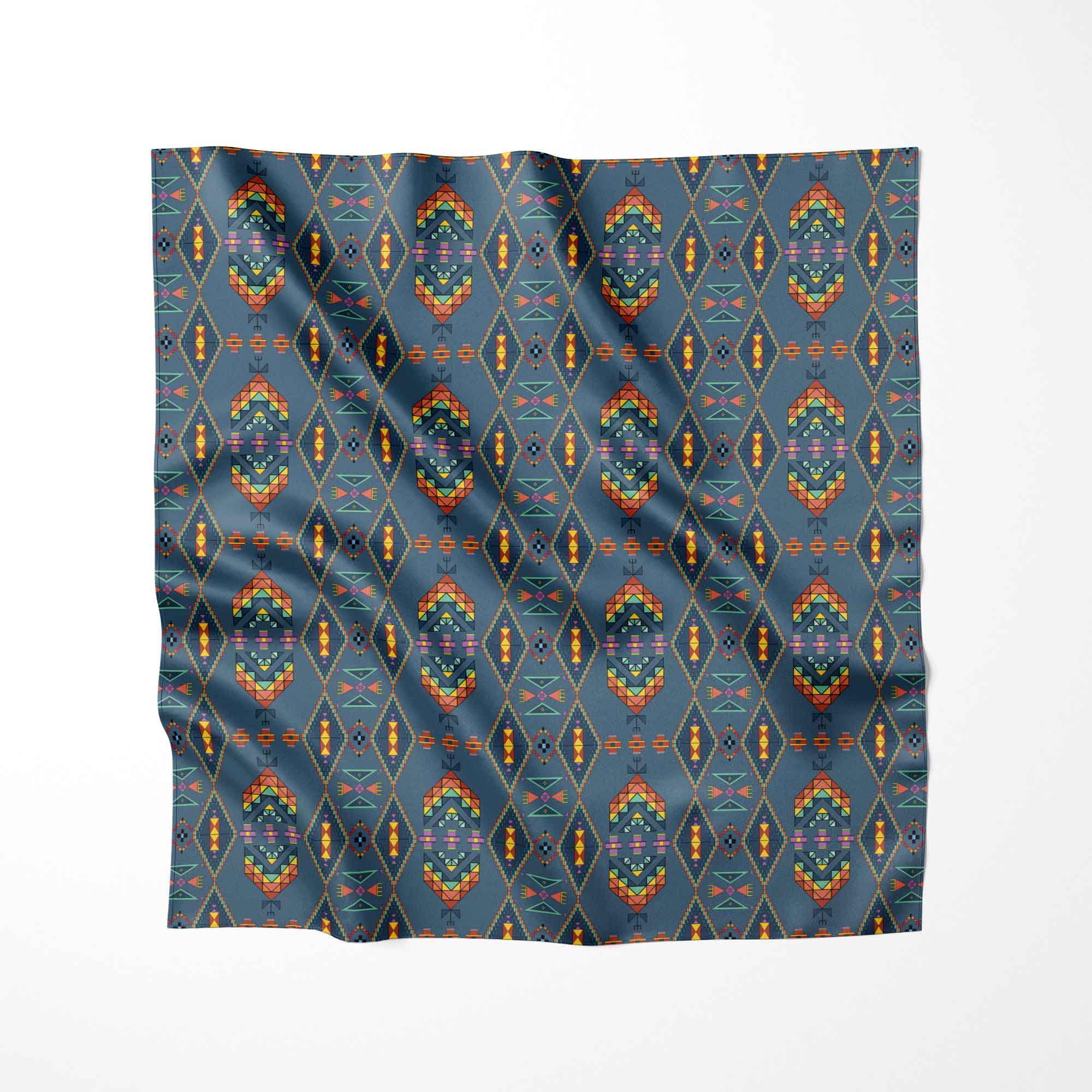 Travois Tipi Deep Lake Cotton Fabric