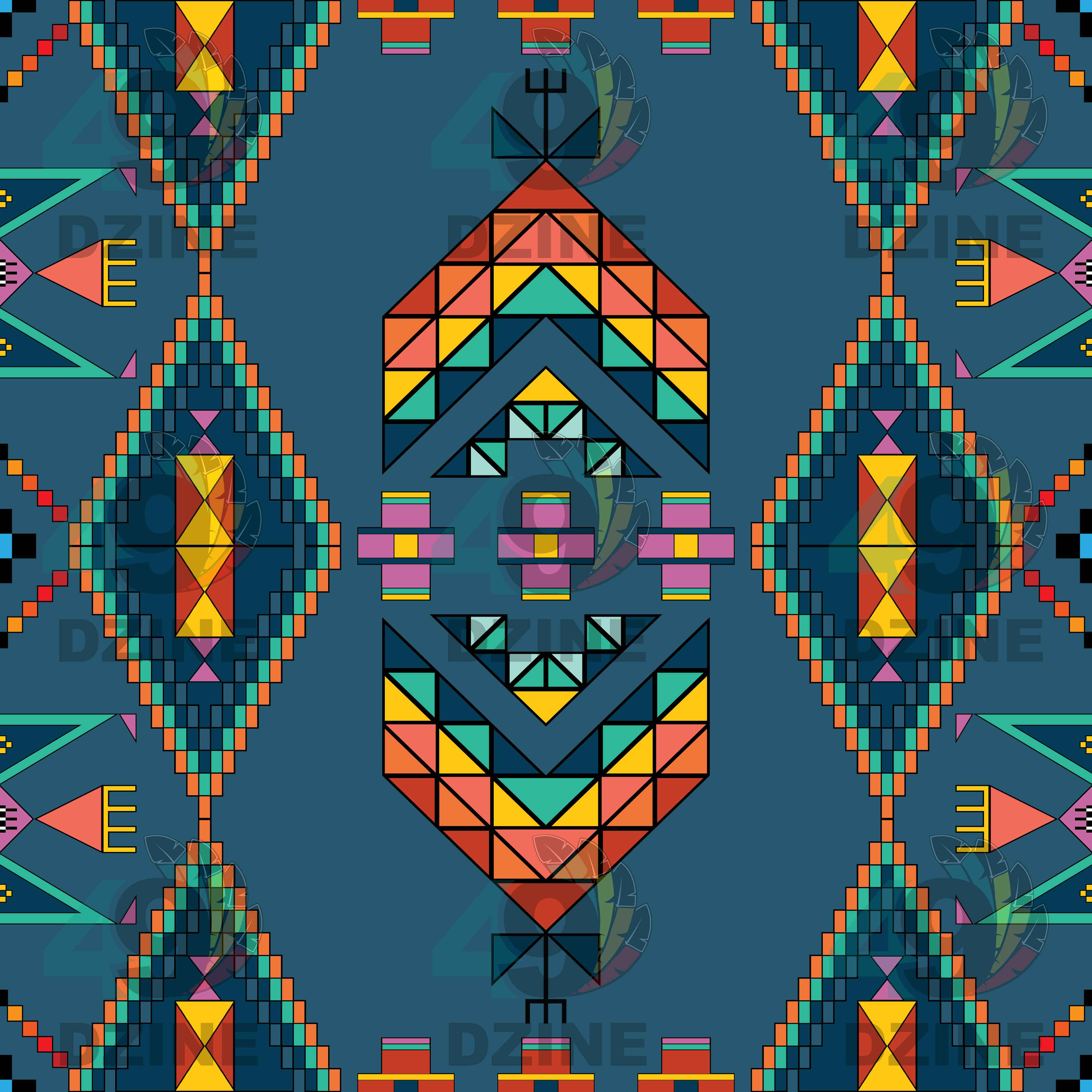 Travois Tipi Deep Lake Cotton Fabric