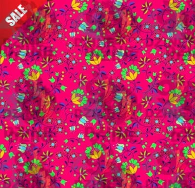 Fleur Indigine Rouge Cotton Poplin Fabric By the Yard Fabric NBprintex