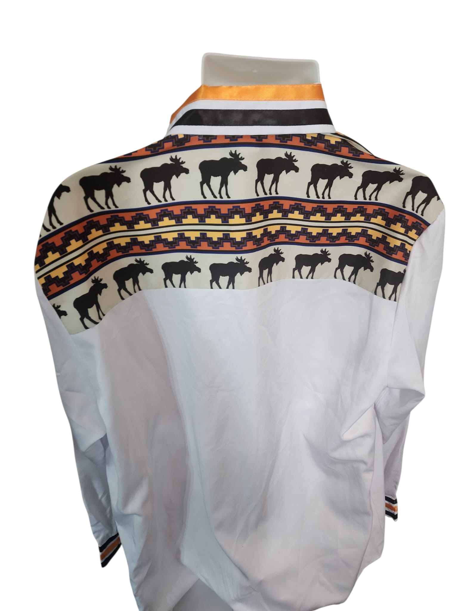 RezRibbons Handmade White w/ Moose Ribbon Shirt