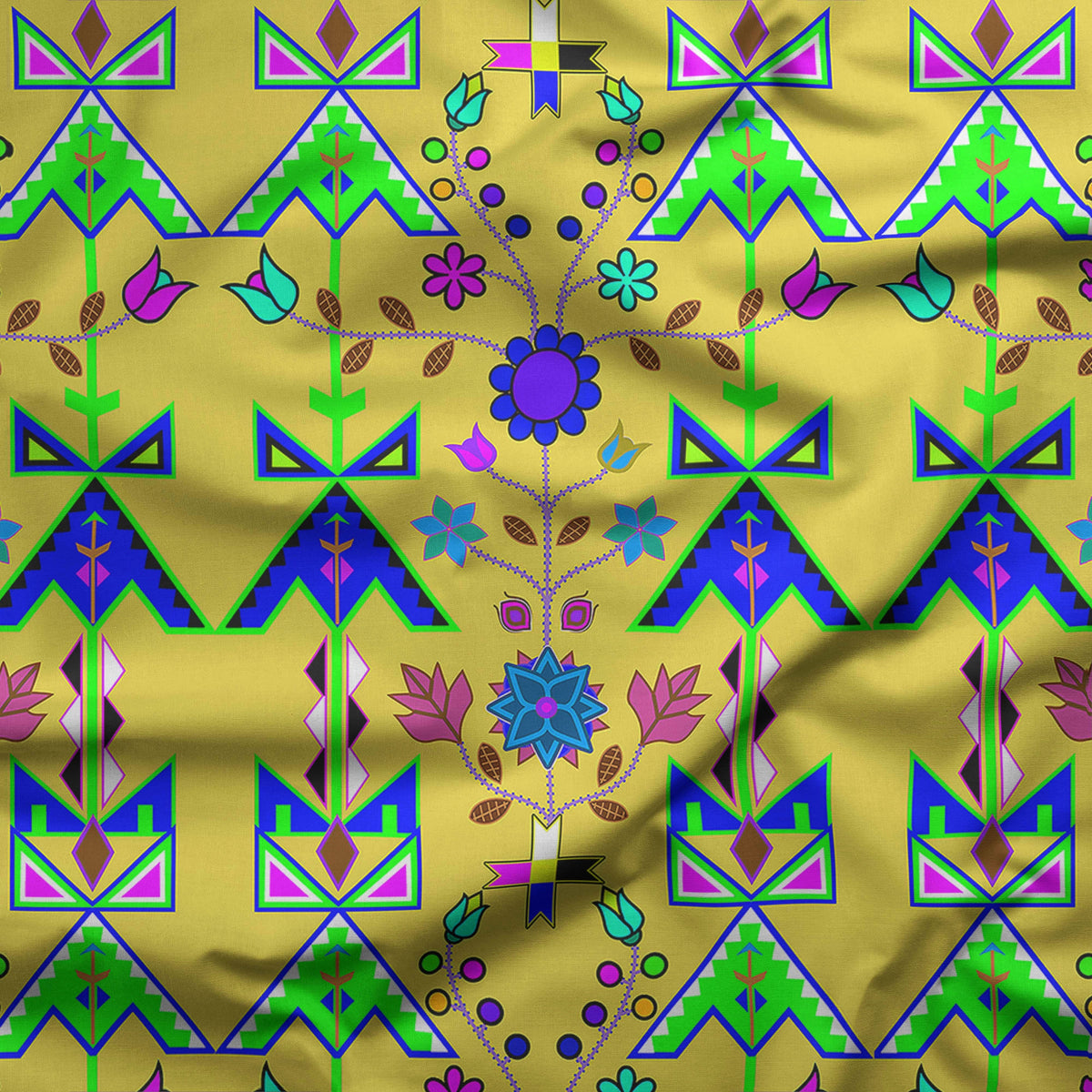 Itaopi Yellow Cotton Sateen Fabric By the Yard 49 Dzine