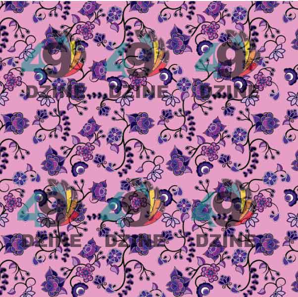 Purple Floral Amour Cotton Poplin