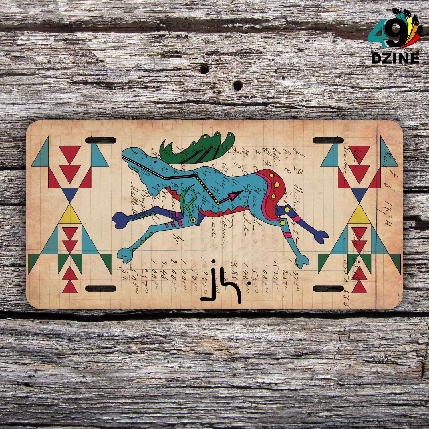 Moose Ledger Art Vanity Plate