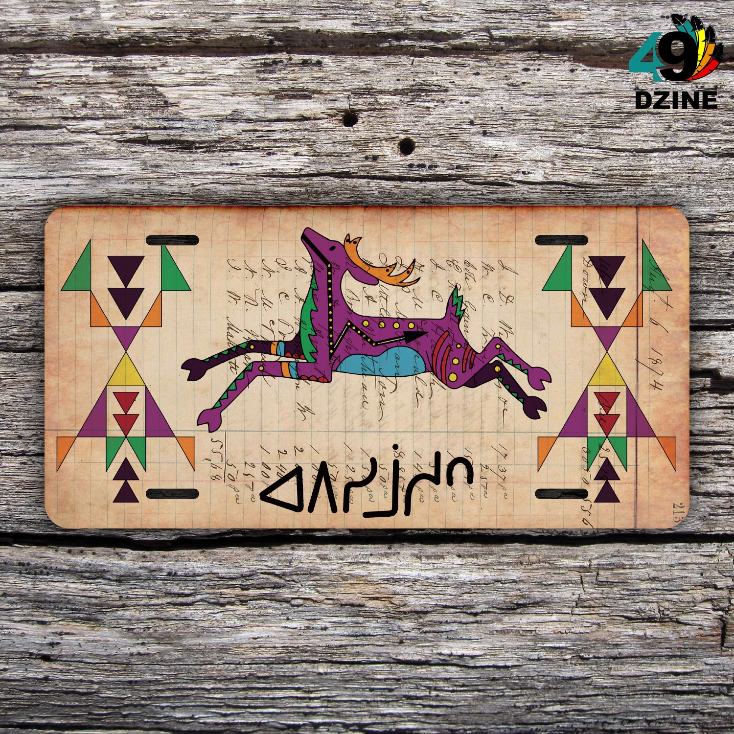Deer Ledger Art Vanity Plate