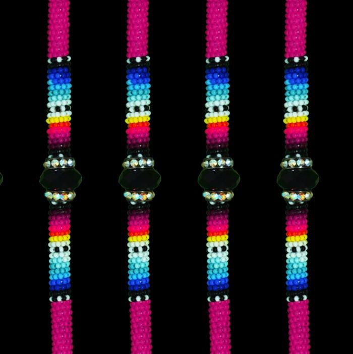 Beaded Rope Black Cotton Poplin Fabric By the Yard