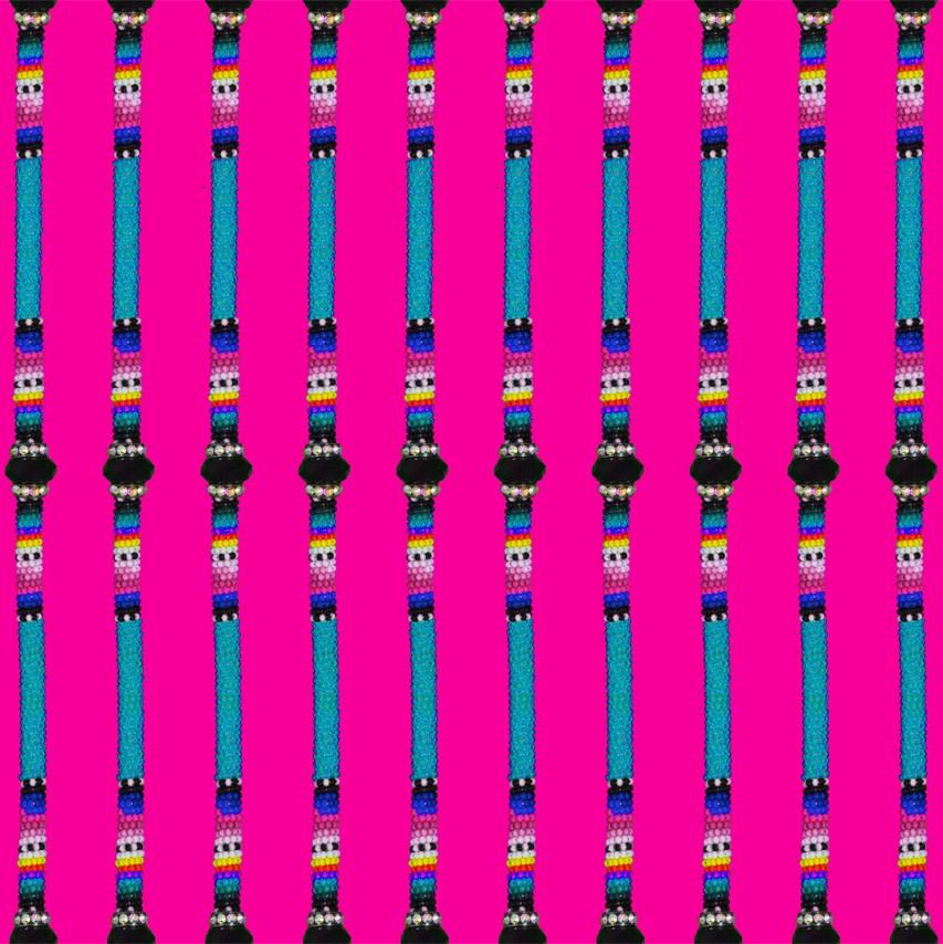 Beaded Rope Pink Cotton Poplin Fabric By the Yard