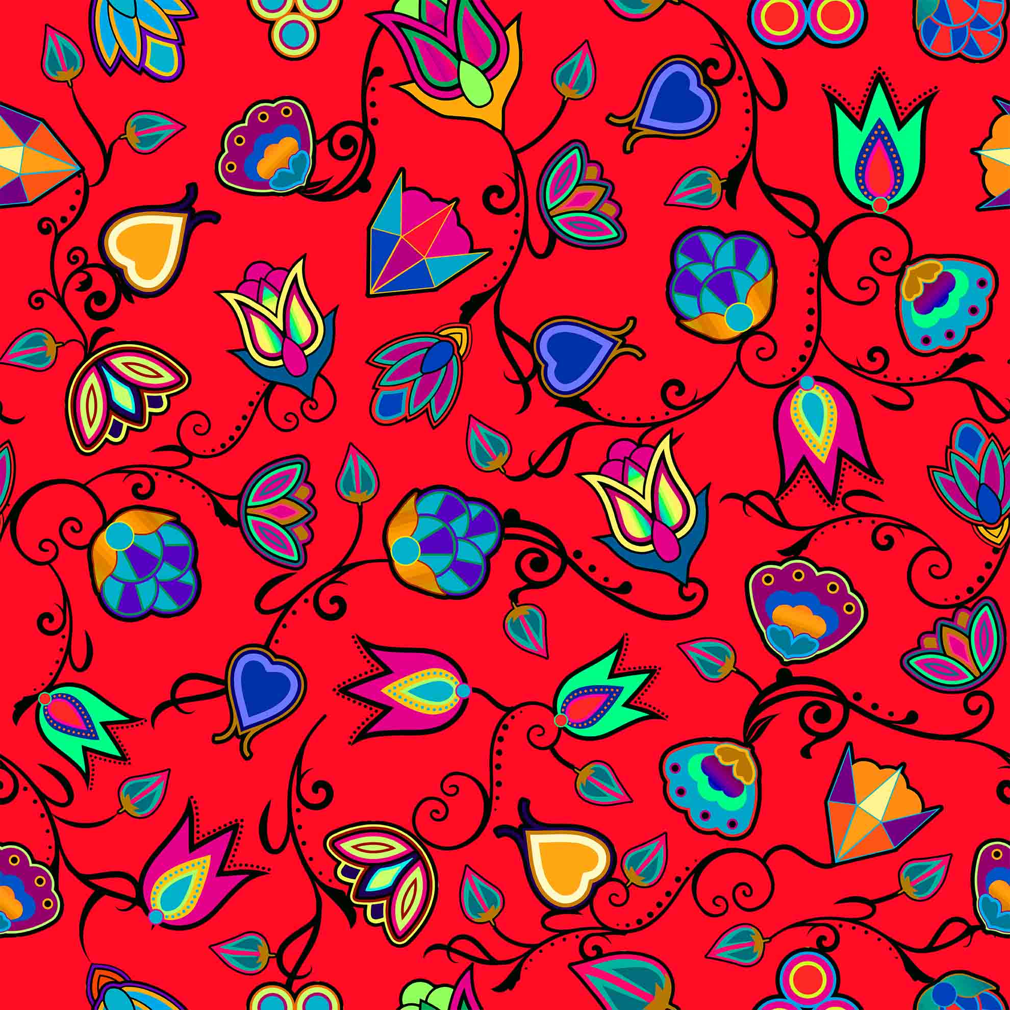 Indigenous Paisley Dahlia Cotton Poplin Fabric by the Yard