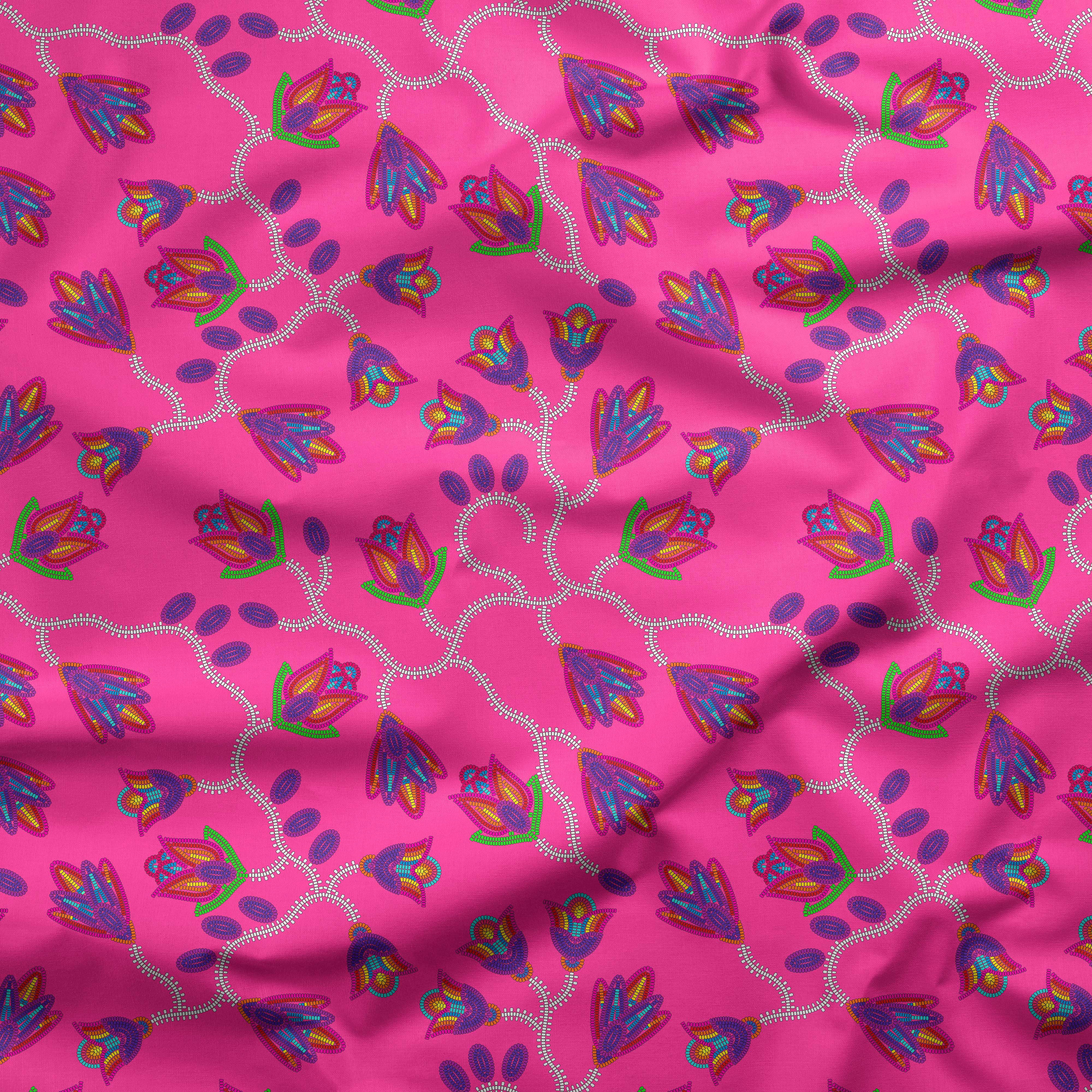Spring Blossoms Blush Cotton Poplin Fabric By the Yard