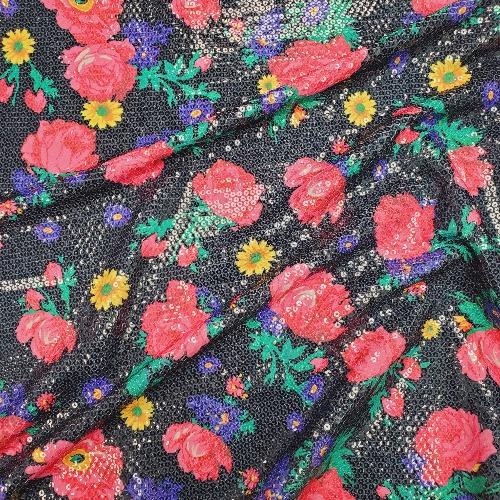 Kokum Ceremony Black Sequin Fabric Fabric 49 Dzine