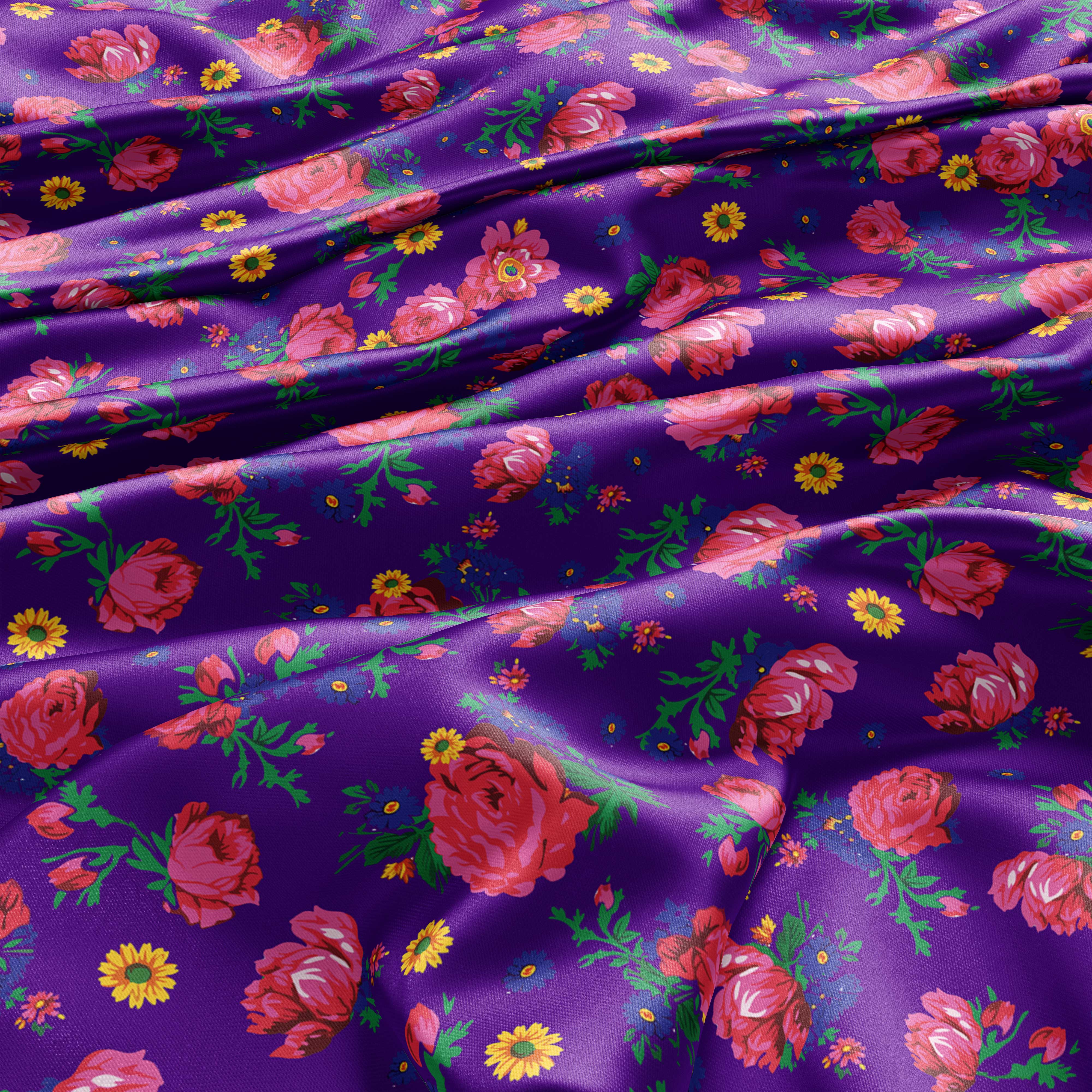 Kokum's Ceremony - Lavender Satin Fabric 49DzineStore