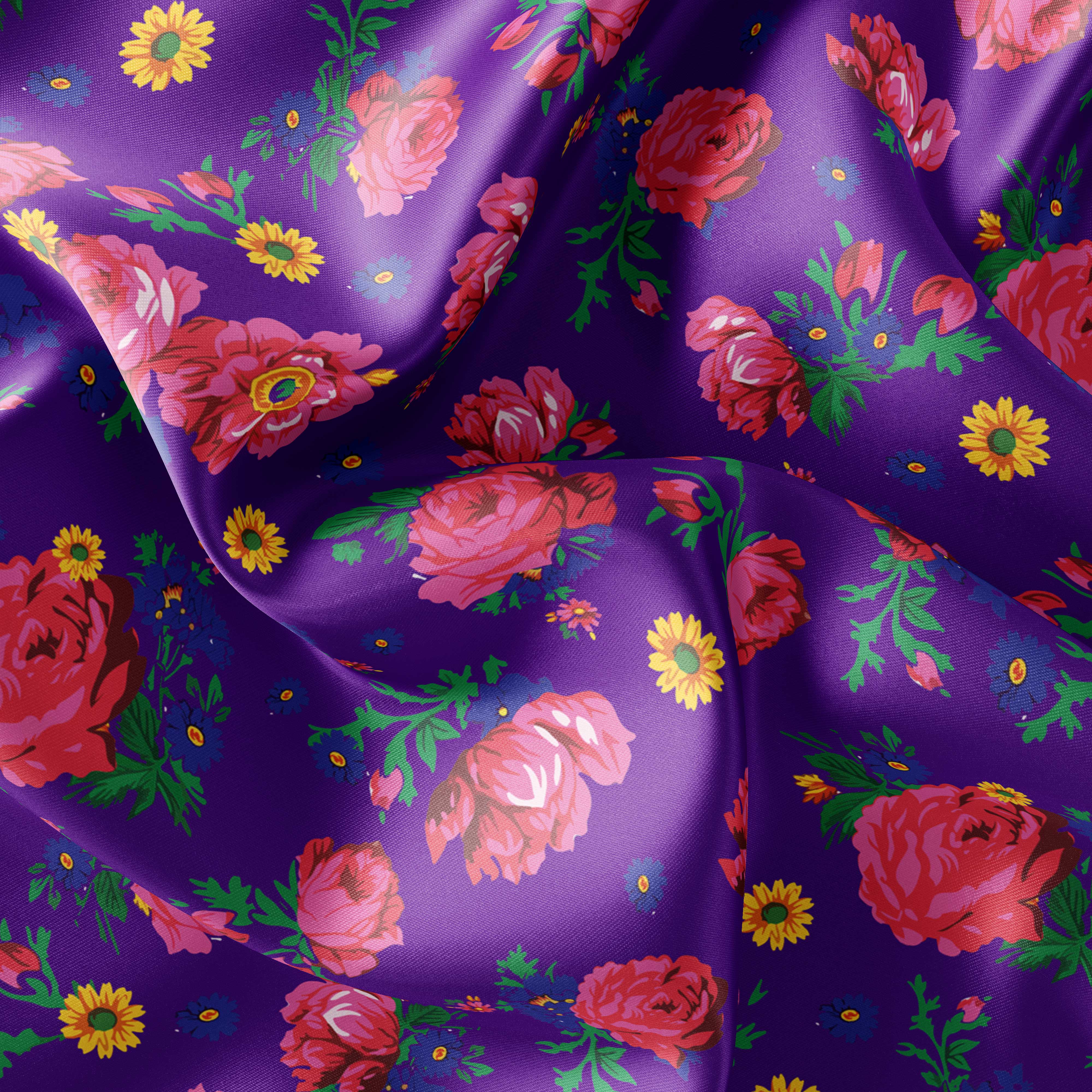 Kokum's Ceremony - Lavender Satin Fabric 49DzineStore