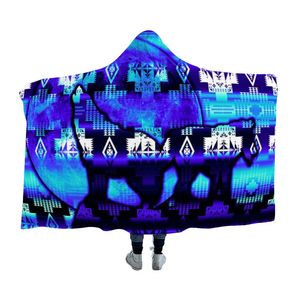 Midnight Wolf Hooded Blanket 49 Dzine