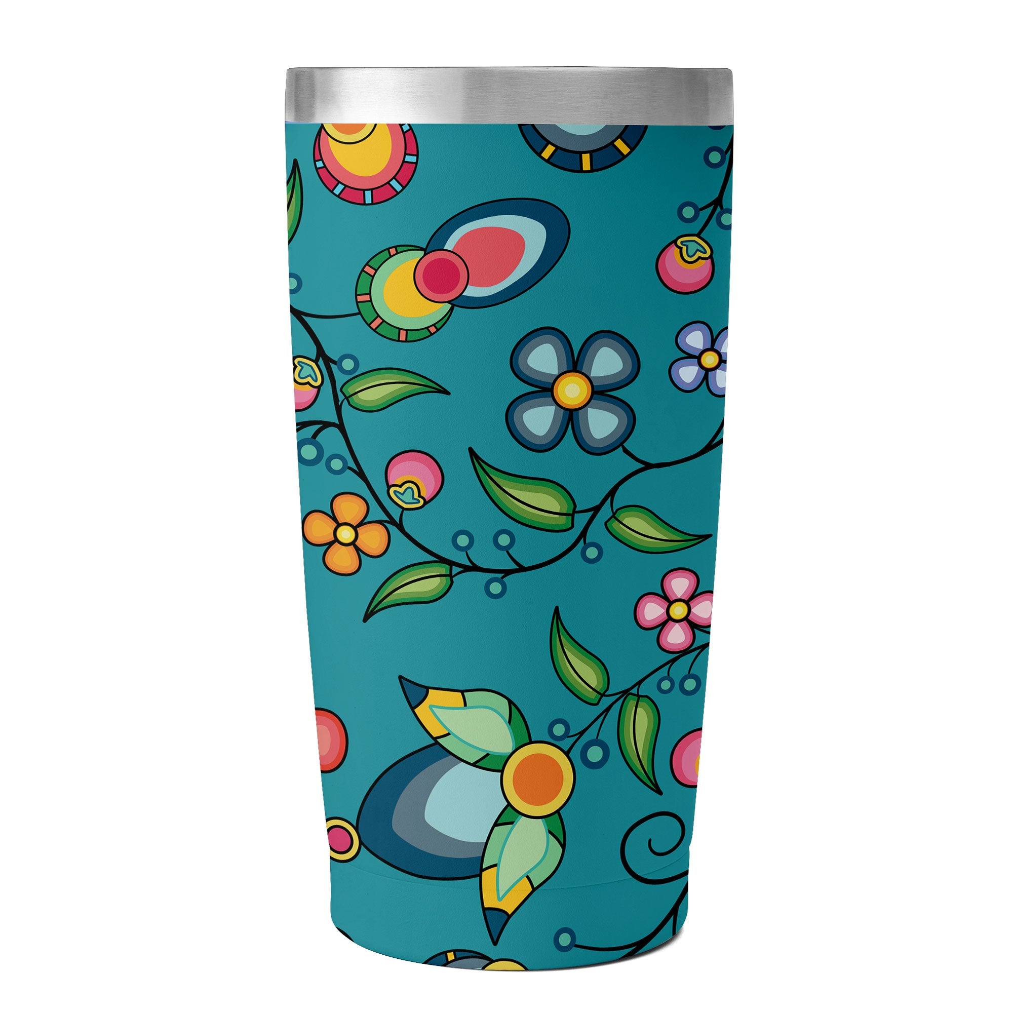 Floral Bounty Teal 15OZ Tumbler