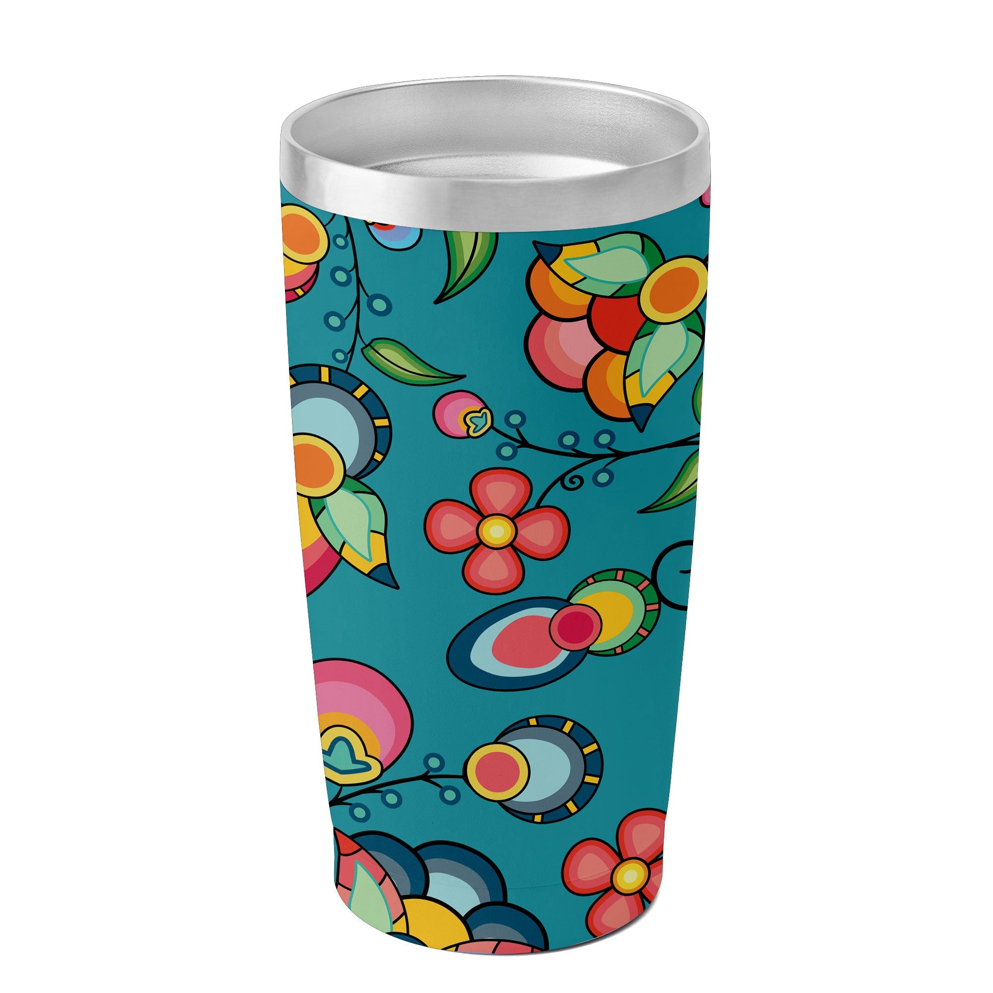 Floral Bounty Teal 15OZ Tumbler