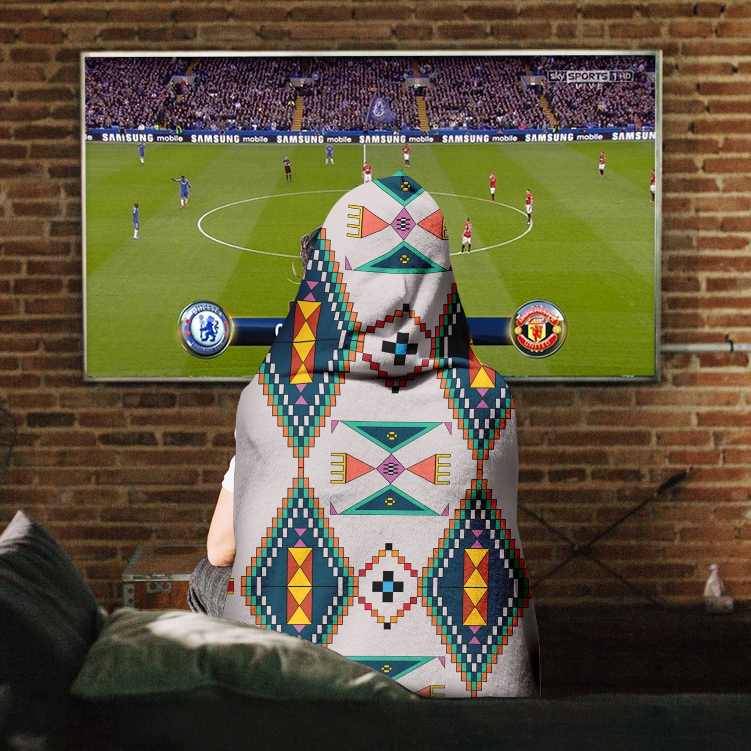 Travois Tipi Grey Hooded Blanket
