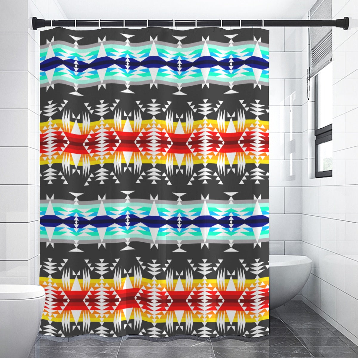 Between the Mountains Grey Shower Curtain (59 inch x 71 inch) (Copy)