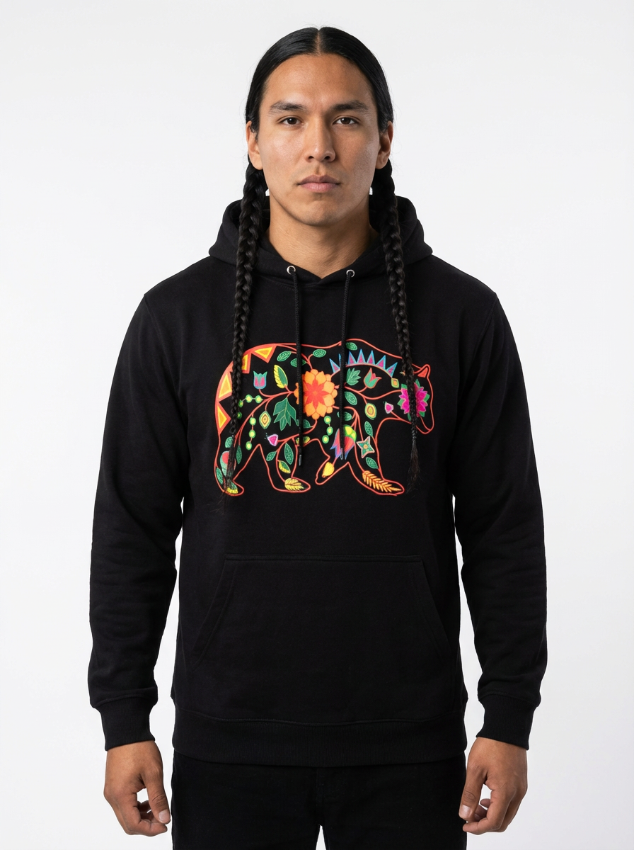 Floral Bear Pullover Hoodie