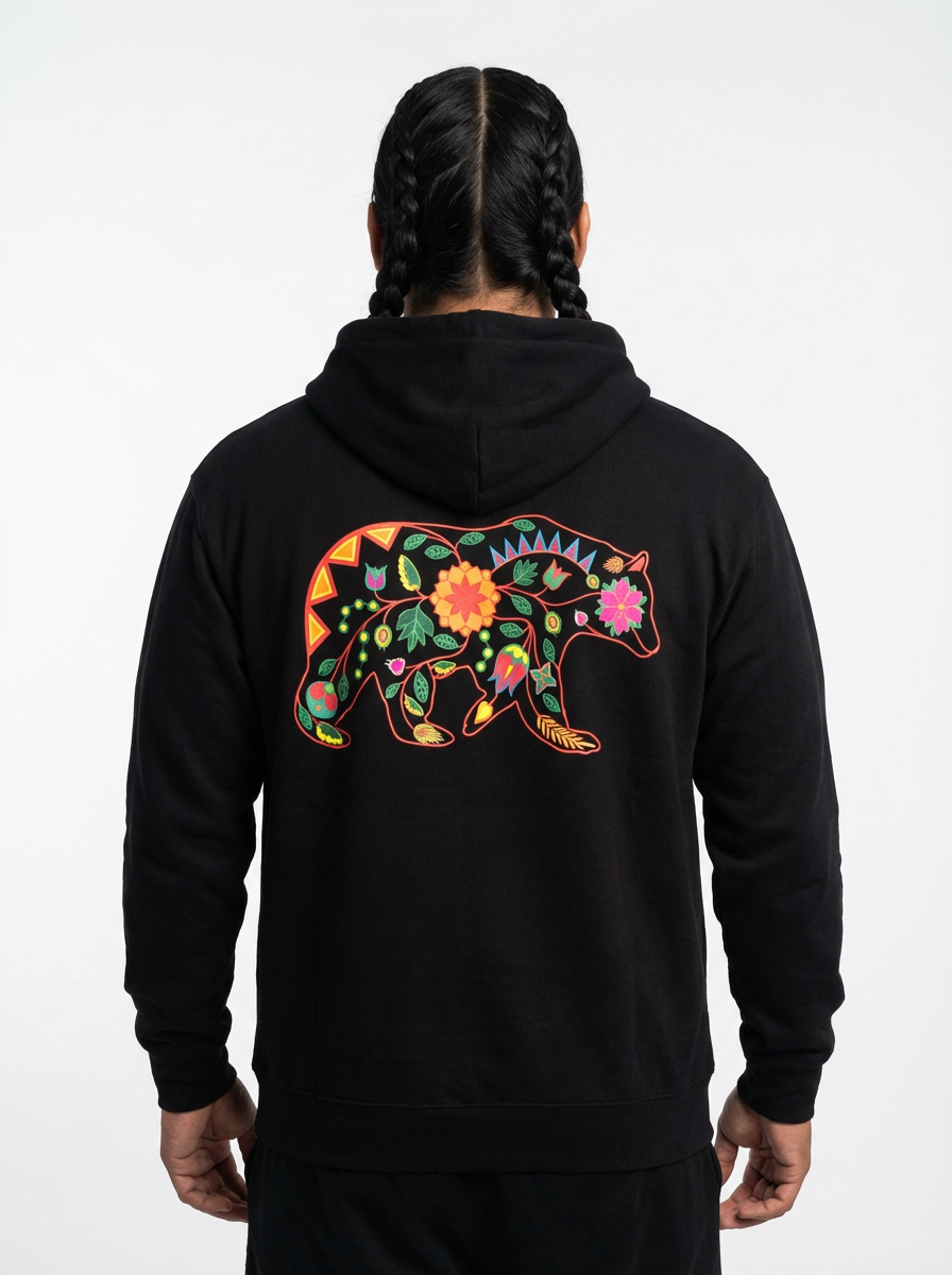 Floral Bear Pullover Hoodie