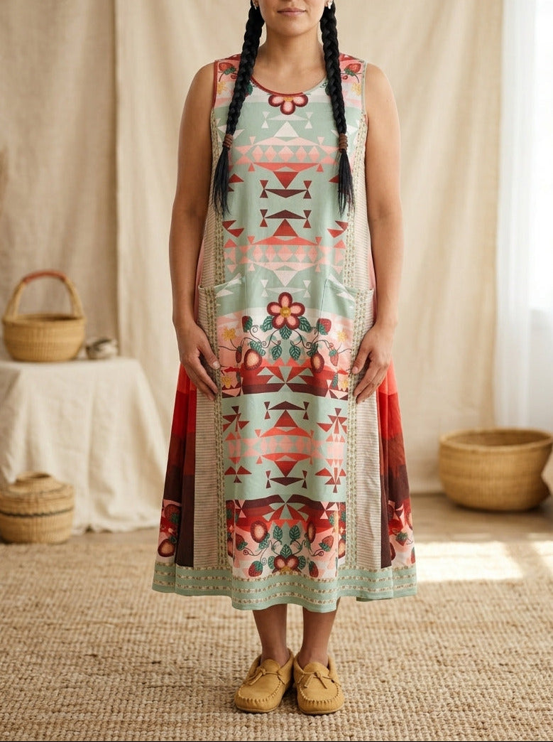 Sacred Strawberry Sage 2 Long Dress - Beary Soup