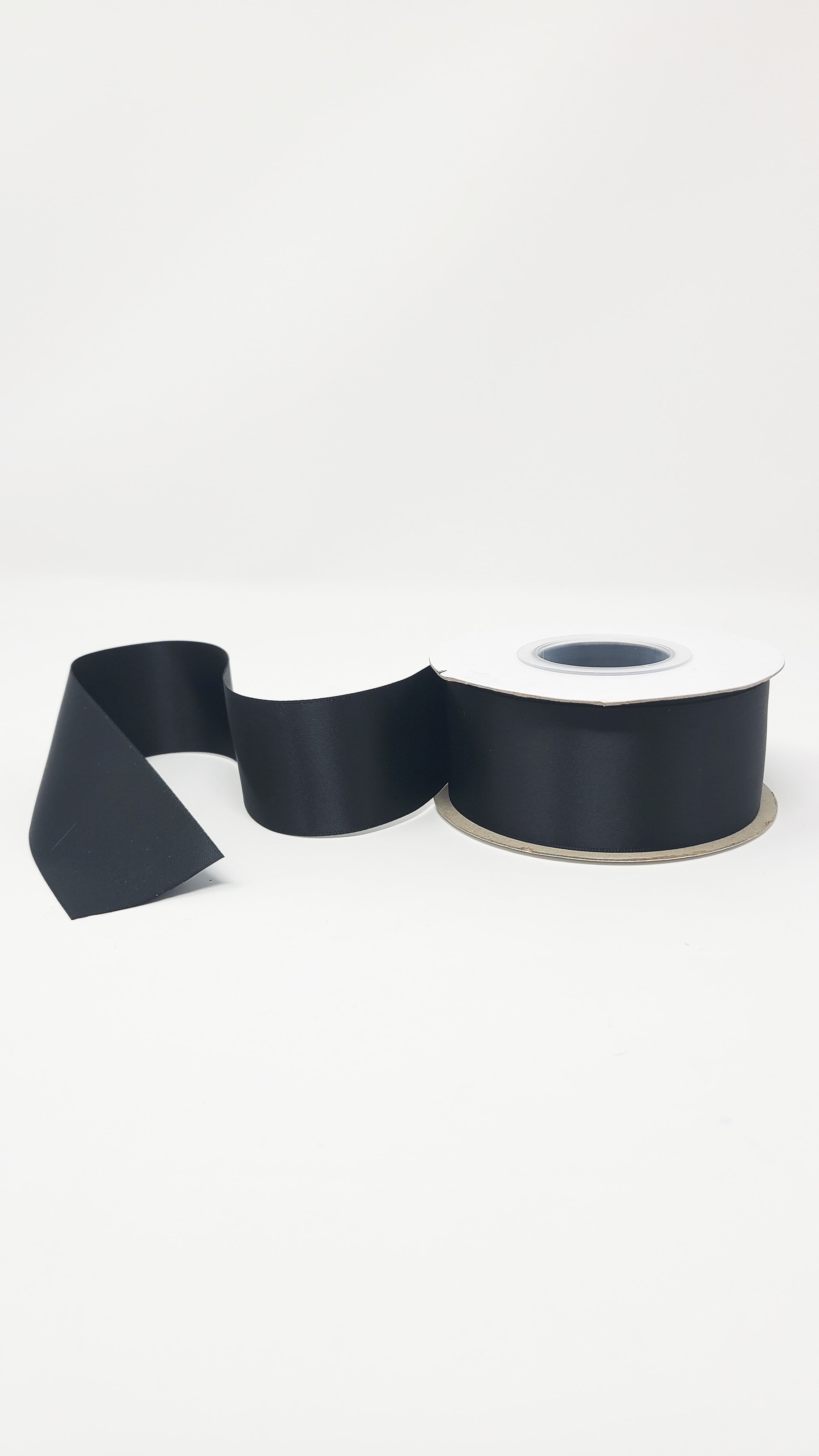 Black 1.5 Inch Double Face Satin Ribbon 100 Yard Roll