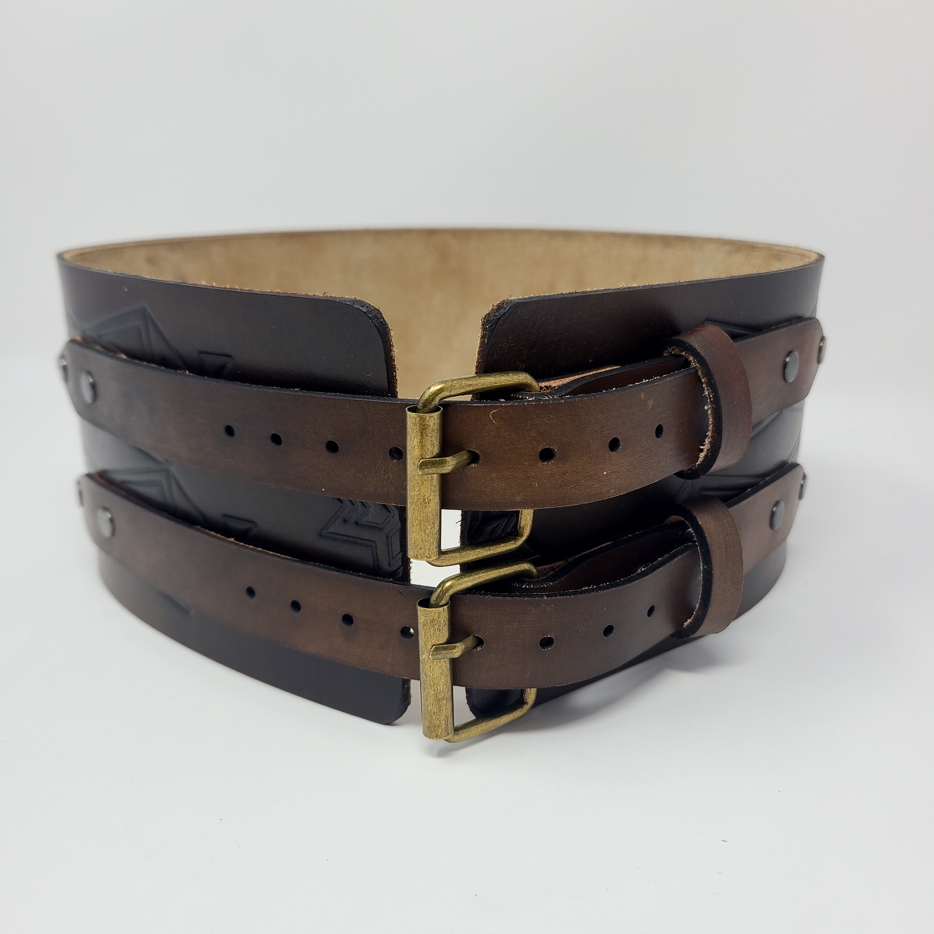 4 Directions/Bear Handmade Thick 4 Inch Leather Belt (27in-29in)