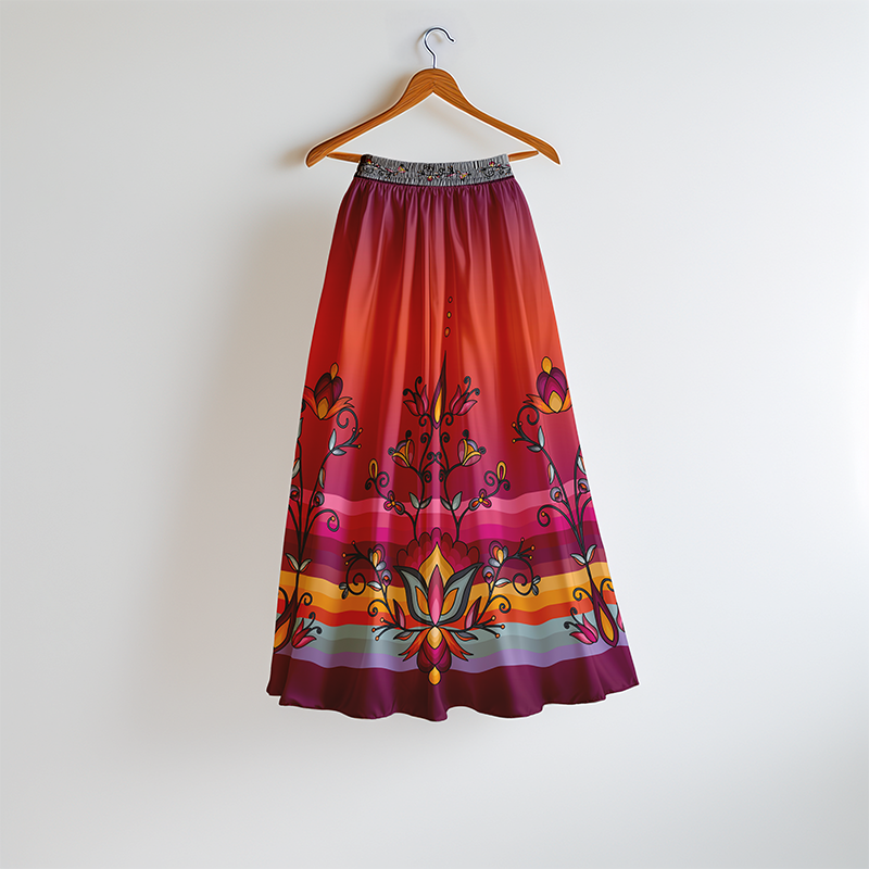 Crimson Drift Petals Skirt