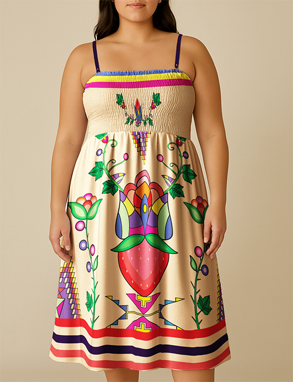 Heartberry Bloom Cream Smock Top Dress