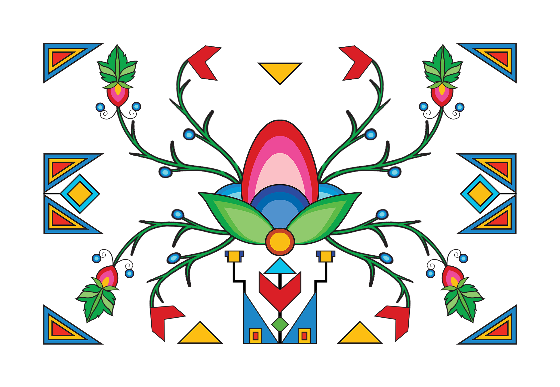 Geometric & Floral UV Sticker