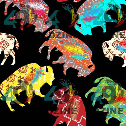 Buffalo Powwow Cotton Poplin