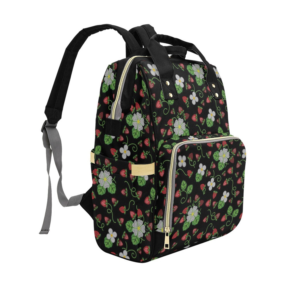 Strawberry Dreams Midnight Multi-Function Diaper Backpack/Diaper Bag