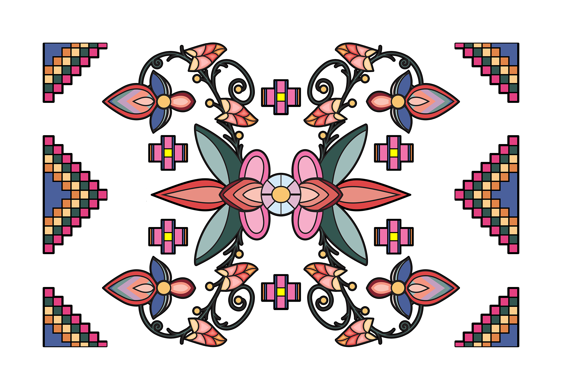 Geometric & Floral UV Sticker