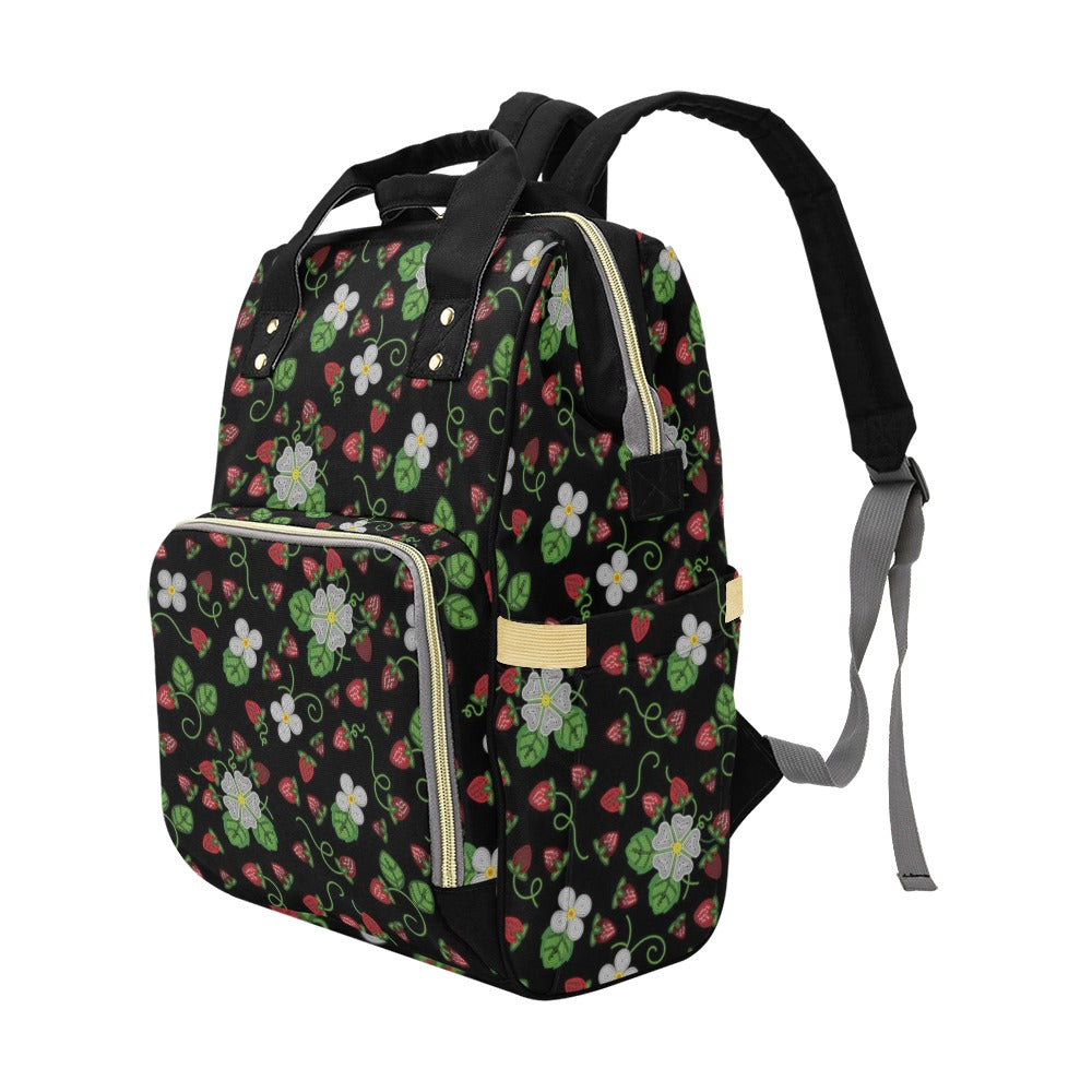 Strawberry Dreams Midnight Multi-Function Diaper Backpack/Diaper Bag