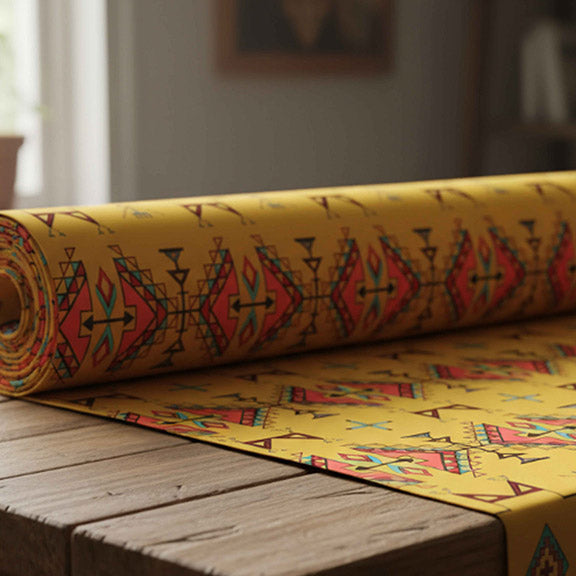 Thunder Flight Yellow Satin Fabric