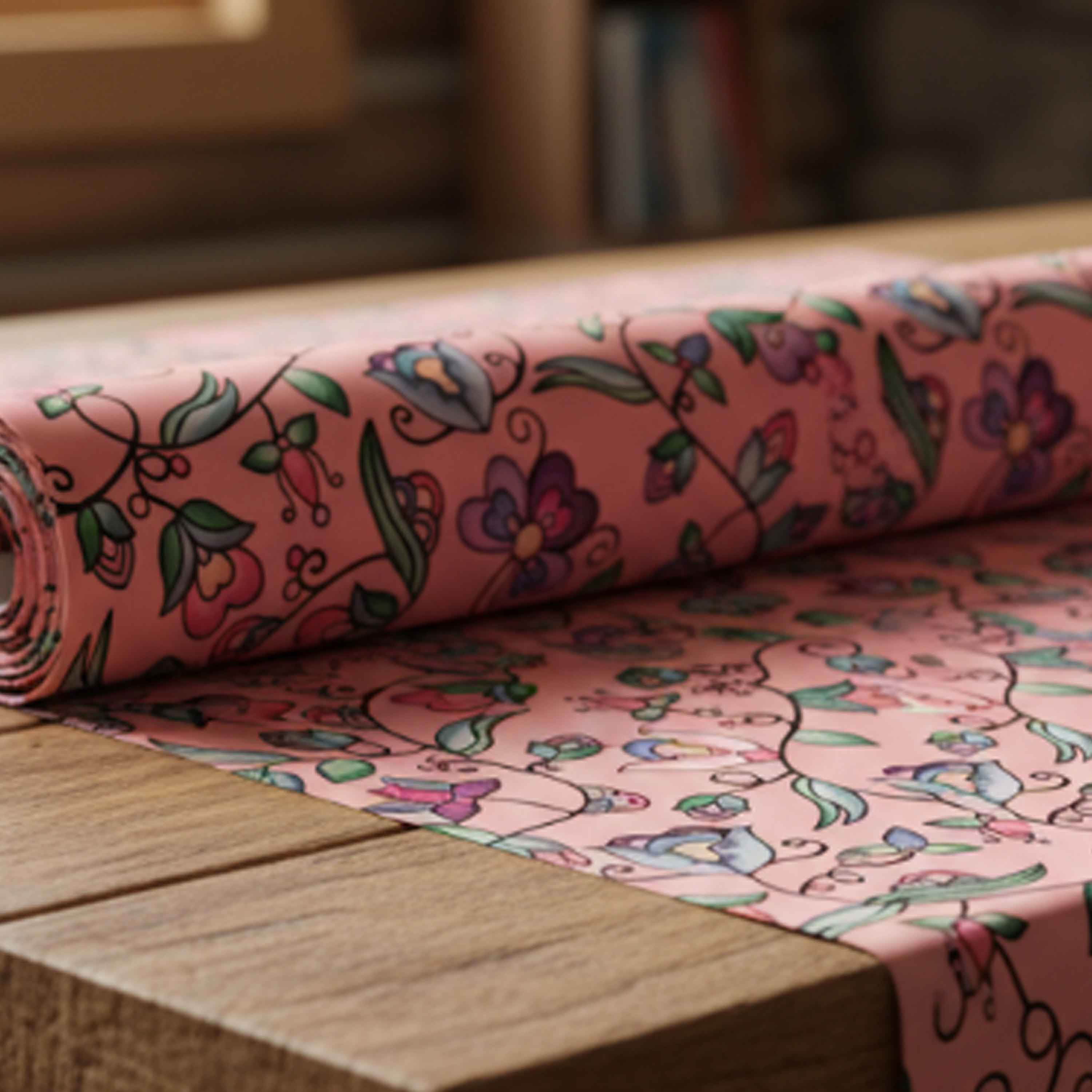 Amber Evening Garland Peach Cotton Poplin