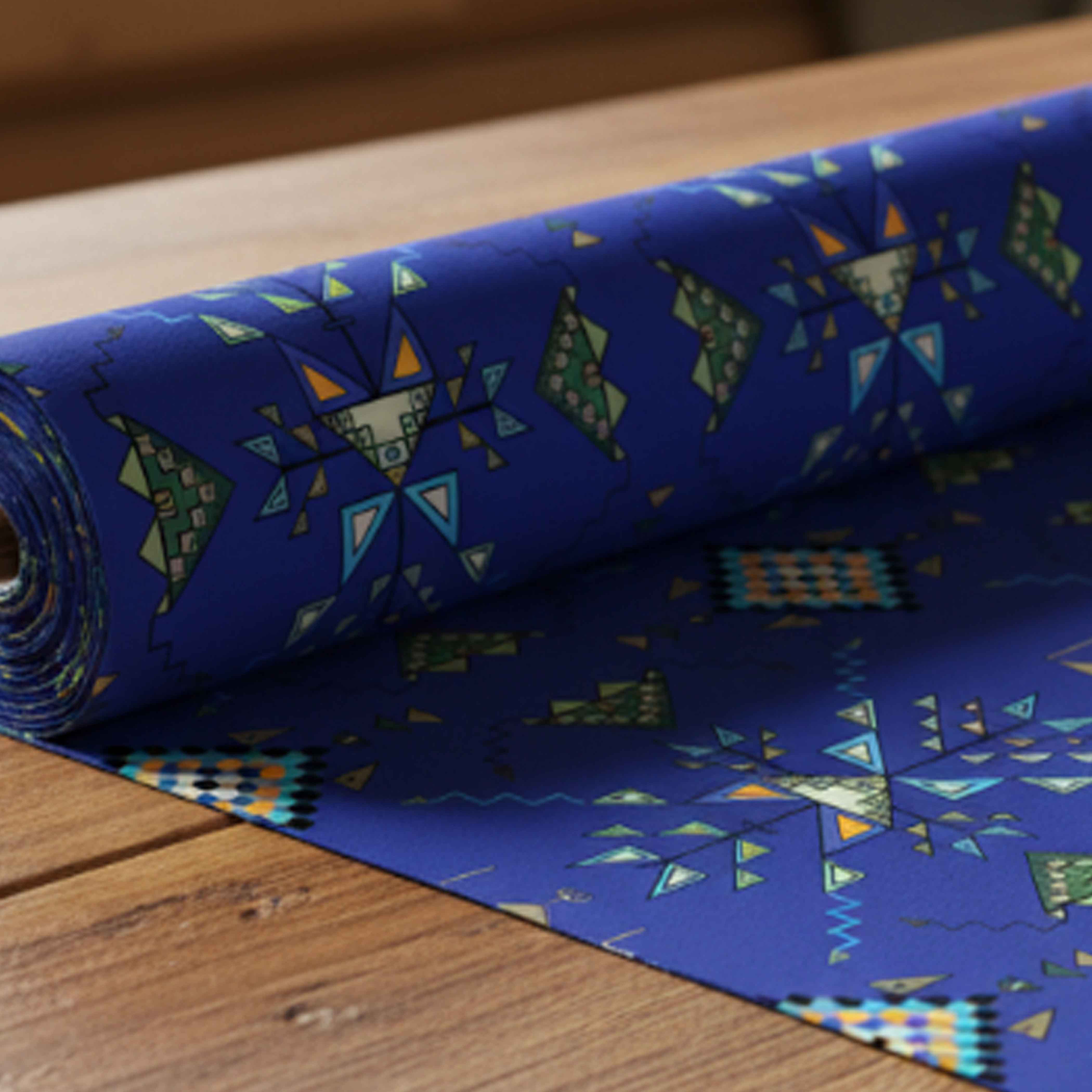 Bear Shield Dark Blue Cotton Poplin