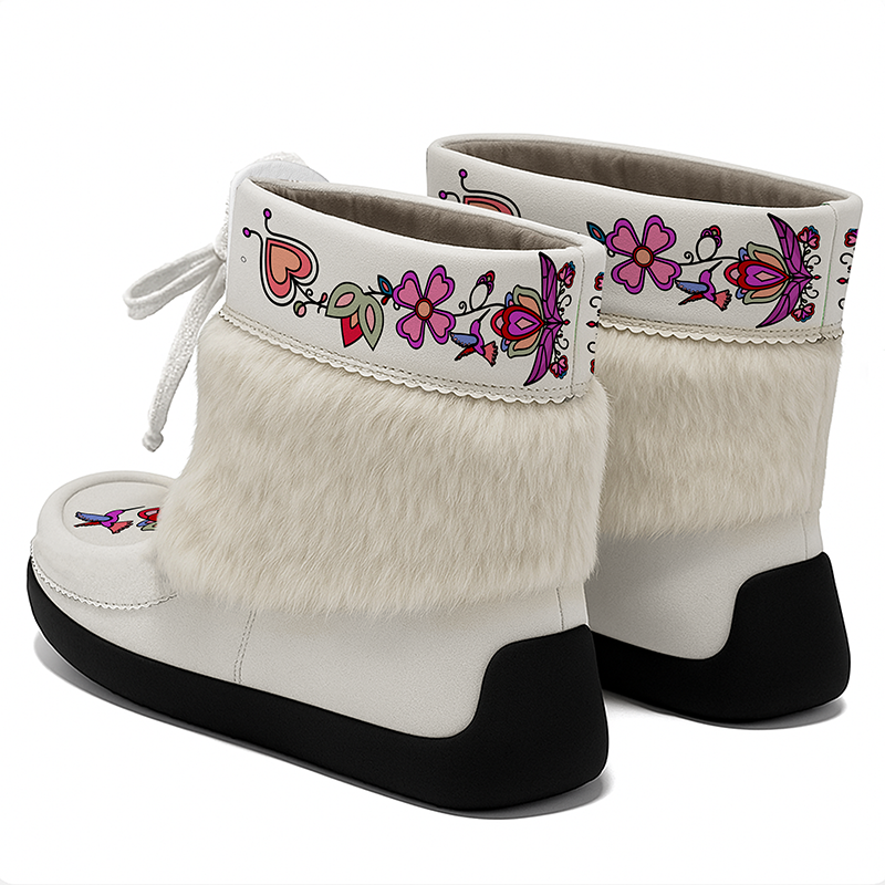 Frosted Leaf Spirit Leather MocLux Ankle with Fur