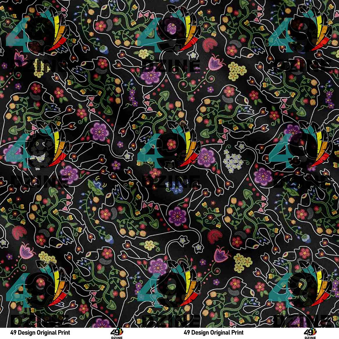 Beaded Floral Buffalo Cotton Poplin
