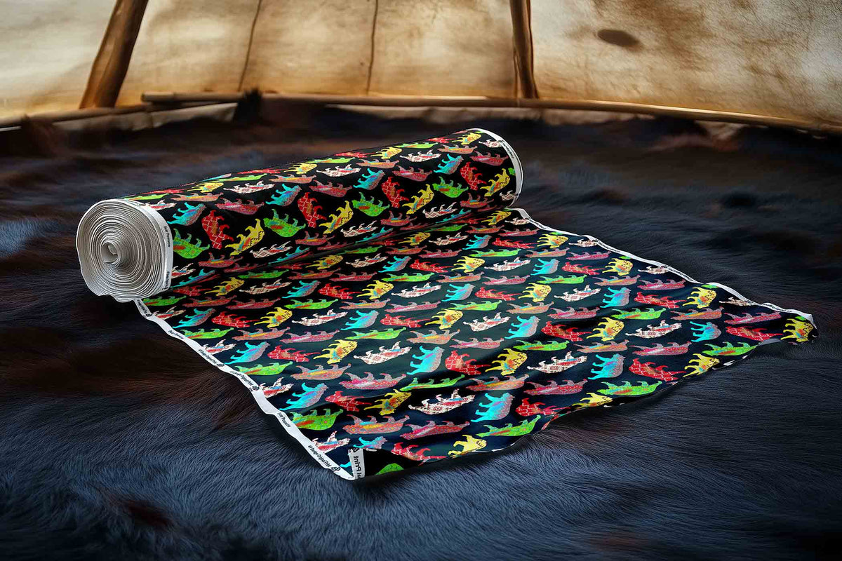 Bear Powwow Cotton Poplin