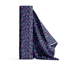 Load image into Gallery viewer, Beaded Blue Nouveau Cotton Poplin Fabric By the Yard
