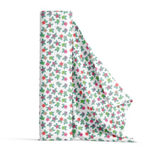 Load image into Gallery viewer, Berry Flowers White Cotton Poplin Fabric By the Yard
